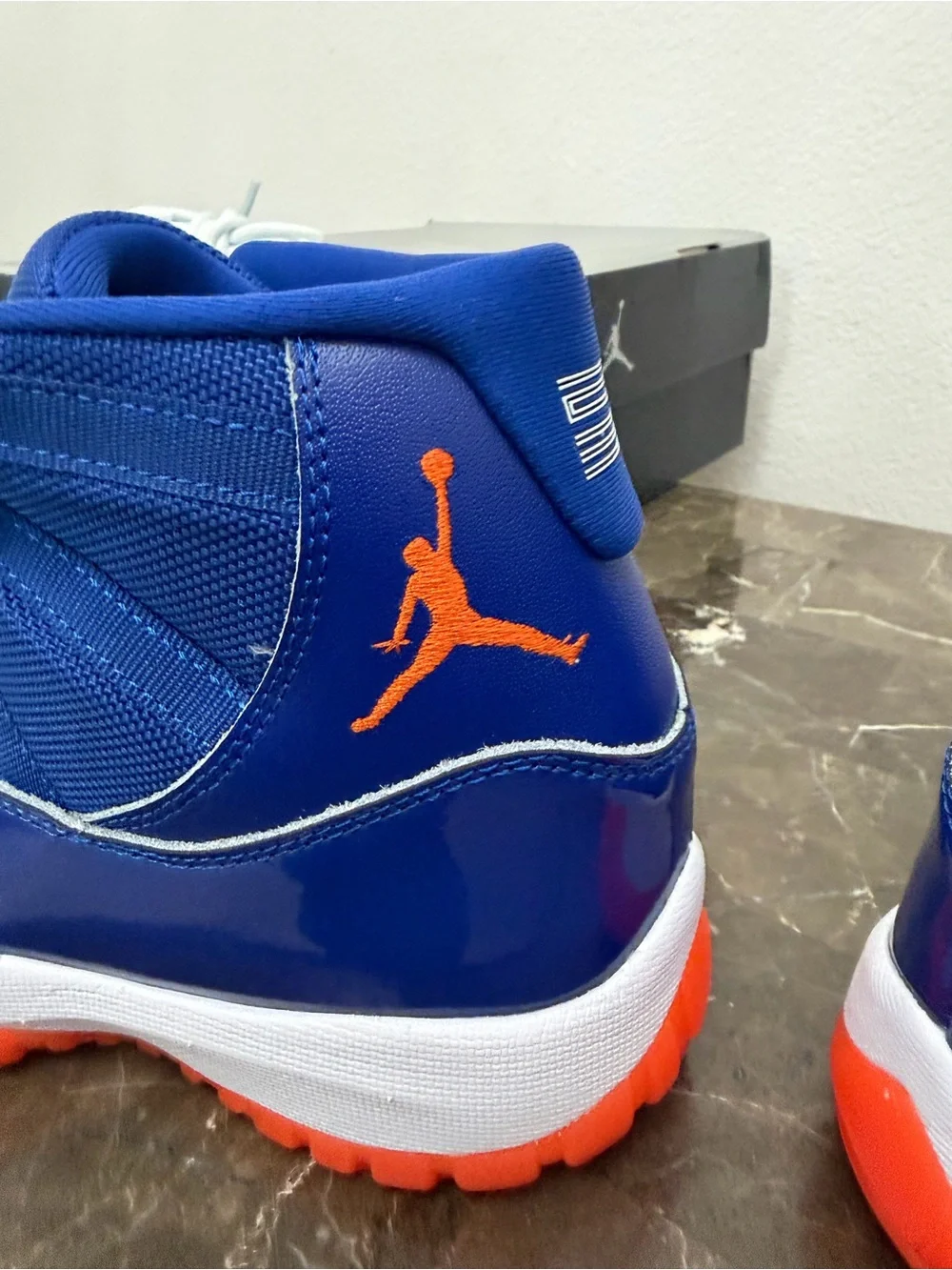 New! Air Jordan 11 Retro, Blue, Orange & White, Men’s Size 8
